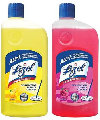 Lizol Disinfectant Floor Cleaner Jasmine, 975 ml (Pack of 2) citrus