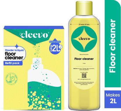 cleevo Floor Cleaner Liquid | Bottle Pack | Natural & Non Toxic Bathroom Tile Lemon