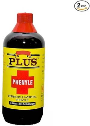 Plus Black Liquid Disinfectant phenyl Black phenyl Strong Disinfectant (2 X 450 Ml) Black