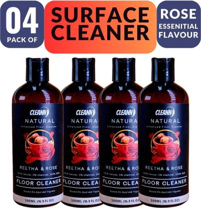cleann Bio-Enzyme Rose Floor Cleaner | Rose Essential oil (500ml each) | pack of 4 Rose