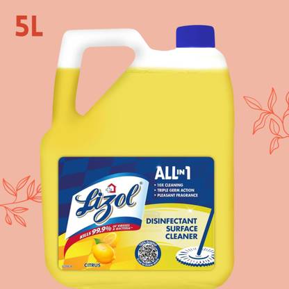 Lizol Disinfectant Surface & Floor Cleaner Liquid Lemon08 -5L Citrus08