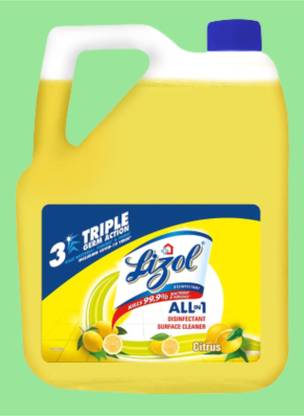 LIZOL DISINFECTANT Surface & Floor Cleaner Liquid, 976432 Citrus – 5 Litre Citrus  (5000 ml)