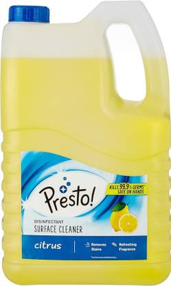 Presto Disinfectant Surface/Floor Cleaner - 5 L (Citrus)|Kills 99.9% Germs Citrus