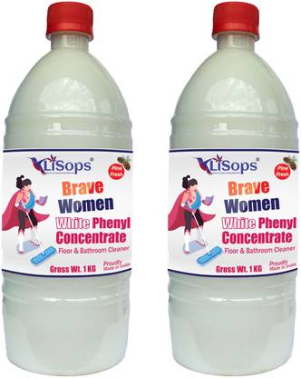 LiSops White Phenyl Concentrate for floor and Bathroom Cleaner (Pack of 2) pine