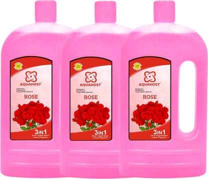 AQUAHOST Rose Flavour Floor Cleaner ( Pack of 3 ) Rose
