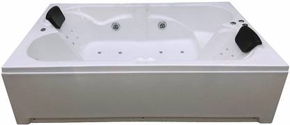 MADONNA 6 Ft Jacuzzi Bathtub with Bubble Bath and Back Massager - White Free-standing Bathtub
