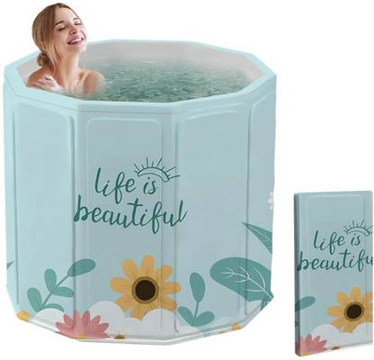 HEVASNEK Bath tub for adult for bathroom Tub for Home SPA Bath tub for adult for bathroom Tub for Home SPA, Maintains Hot & Cold Temperature, Drainage Hole, Thickened Layer for Hot and ice bath tub for adults Free-standing Bathtub