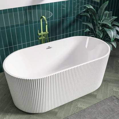Plantex Acrylic Bathtub For Bathroom/Bath Tub For Adults/Deep Soaker Bathtub with Overflow,Popup and Drain Pipe (BSM-203S, White, 1700mm) Drop-in Bathtub