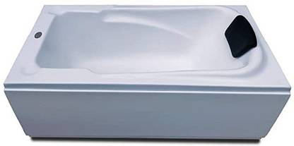 MADONNA Bonn 4.5 Feet Portable Acrylic (with Headrest) - White Free-standing Bathtub
