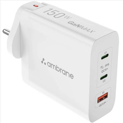 Ambrane 150 W GaN 5 A Wall Charger for Mobile