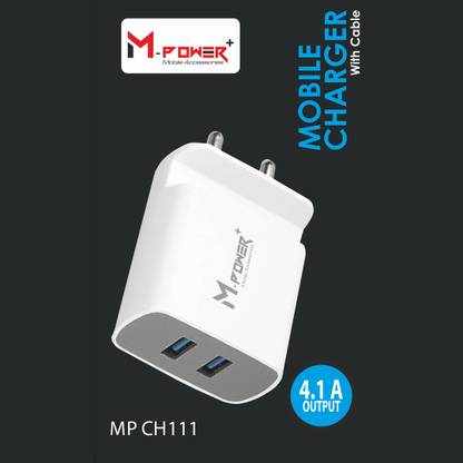 M Power Plus 4 A Multi-pin Wall Charger for Mobile with Detachable Cable