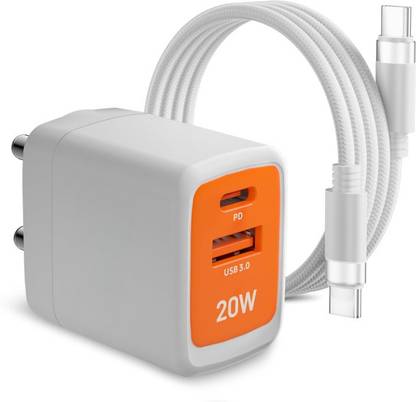 Aliens 20 W GaN 3 A Dual Port Mobile Charger with Detachable Cable