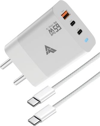 DR VAKU 65 W GaN 3.25 A 3 Port Mobile Charger with Detachable Cable