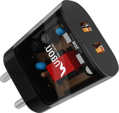 Ubon 20 W GaN 3.4 A Wall Charger for Mobile with Detachable Cable