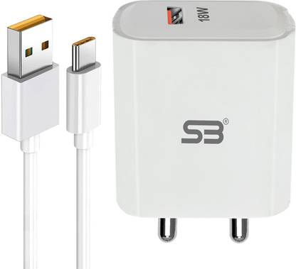 SB 18 W Qualcomm 3.0 3.1 A Wall Charger for Mobile with Detachable Cable