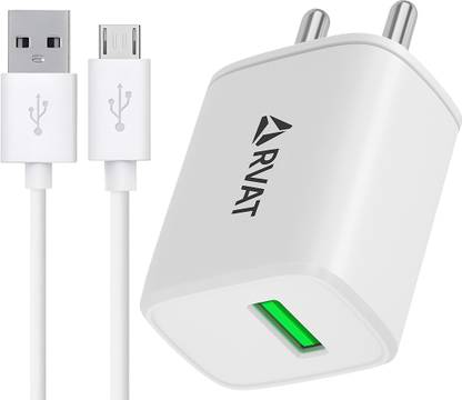 RVAT 18 W Qualcomm 3.0 3.1 A Wall Charger for Mobile with Detachable Cable