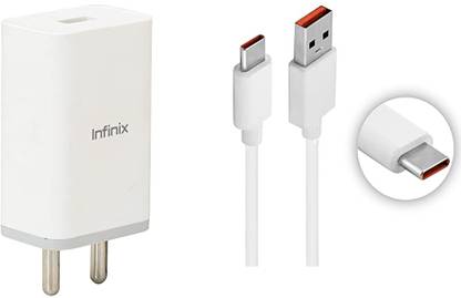 Infinix 33 W 3 A Wall Charger for Mobile with Detachable Cable