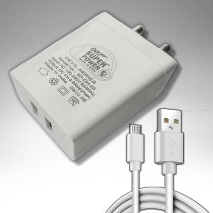 super power 12 W 3.6 A Wall Charger for Mobile with Detachable Cable