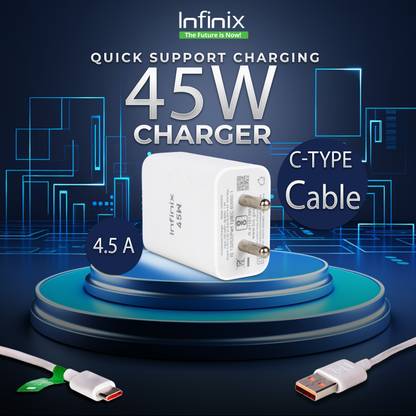 Infinix 45 W Supercharge 4.4 A Wall Charger for Mobile