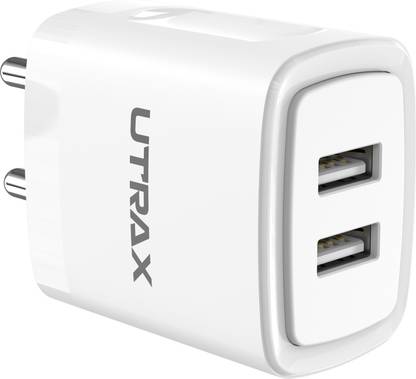 UTRAX 15 W Adaptive Charging 3 A Dual Port Mobile Charger with Detachable Cable