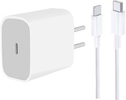 TAYLCON 25Watt PD Superfast Adapter with Type C to Lightning Cable Rapid Charging 4 A Mobile Charger with Detachable Cable