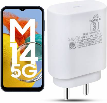 Zybux Original 25W USB-C Samsung Galaxy M14 5G Mobile Super Fast PD Charger Adapter Charging Pad