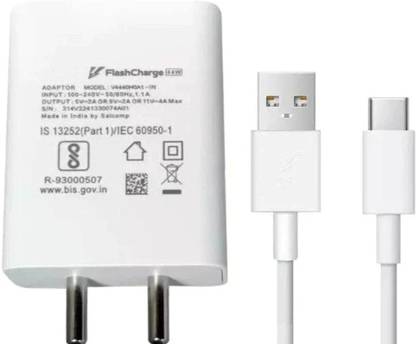 vivo 44 W Quick Charge 4 A Wall Charger for Mobile with Detachable Cable