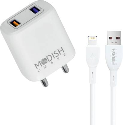 ModishOmbre 18 W Quick Charge 3.1 A Wall Charger for Mobile with Detachable Cable