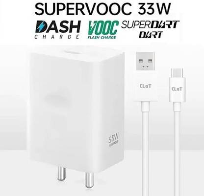 CLAT 33 W SuperVOOC 4 A Wall Charger for Mobile with Detachable Cable