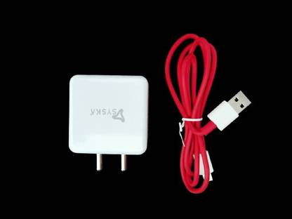 Syska 2 A Wall Charger for Mobile with Detachable Cable