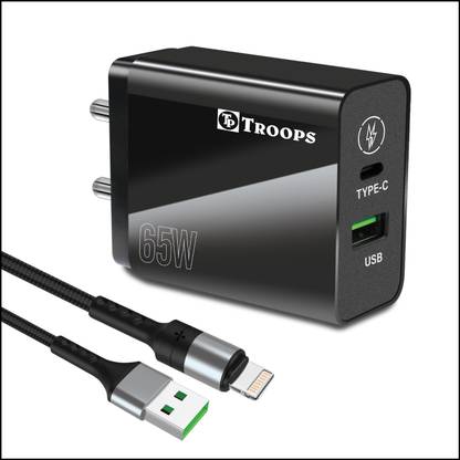 TP TROOPS 3 A Wall Charger for Mobile with Detachable Cable