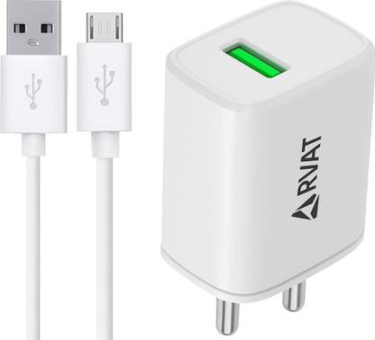 RVAT 18 W Quick Charge 3.1 A Wall Charger for Mobile with Detachable Cable