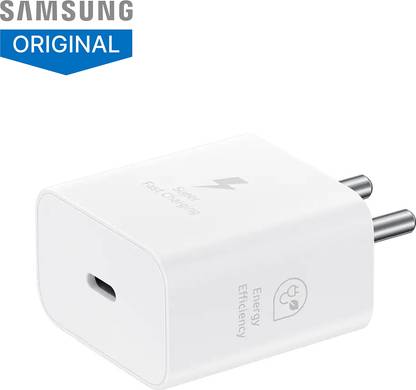Samsung 25 W GaN 3 A Wall Charger for Mobile with Detachable Cable