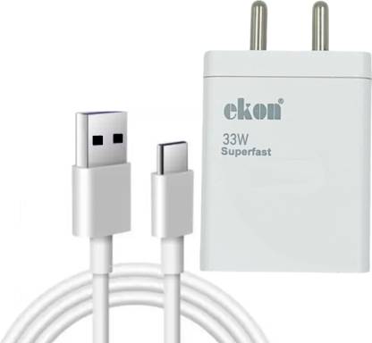 Ekon 33 W Supercharge 3 A Wall Charger for Mobile with Detachable Cable
