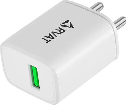 RVAT 18 W Qualcomm 3.0 3.1 A Wall Charger for Mobile with Detachable Cable