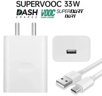 RoarX 33 W SuperVOOC 6 A Wall Charger for Mobile with Detachable Cable