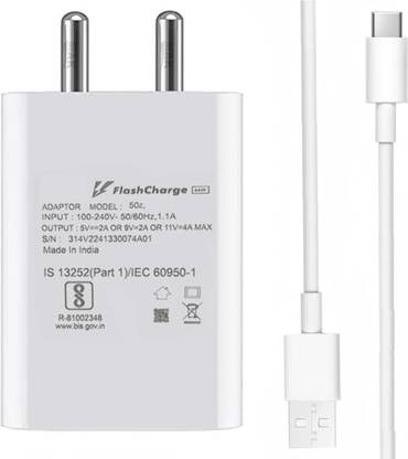 EliteGadgets 44 W SuperVOOC 4 A Wall Charger for Mobile with Detachable Cable