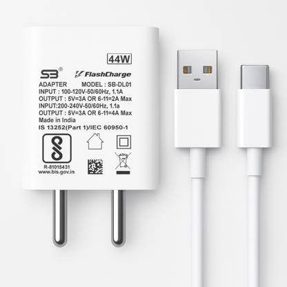 SB 44 W 4 A Wall Charger for Mobile with Detachable Cable