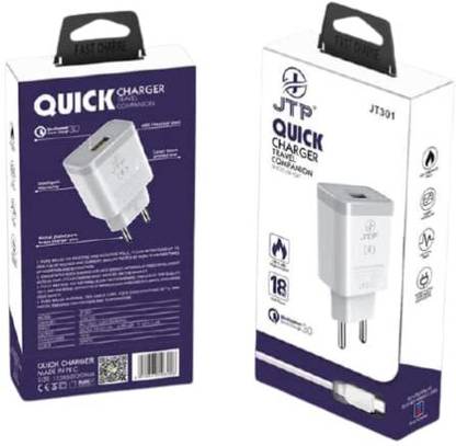 JTP 18 W Qualcomm 3.0 3 A Wall Charger for Mobile with Detachable Cable
