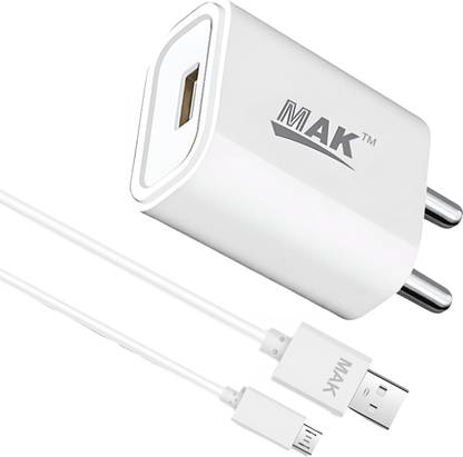 MAK 10.5 W 2.1 A Wall Charger for Mobile with Detachable Cable