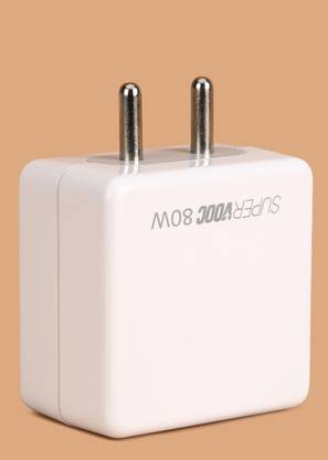 Punnkk 80 W SuperVOOC 6 A Wall Charger for Mobile with Detachable Cable