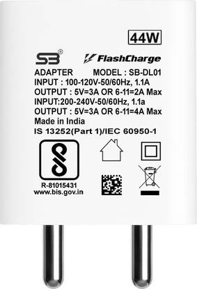 SB 44 W 4 A Wall Charger for Mobile with Detachable Cable