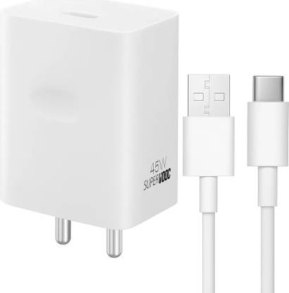 Sulania 45 W SuperVOOC 5 A Wall Charger for Mobile with Detachable Cable