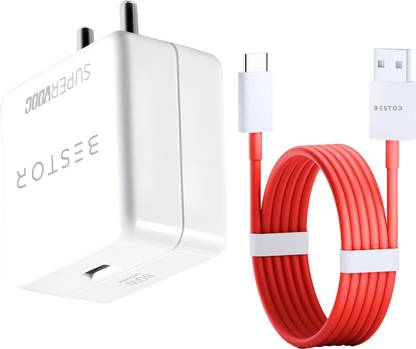 Bestor 80 W SuperVOOC 6 A Wall Charger for Mobile with Detachable Cable