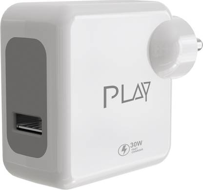 PLAY 33 W Supercharge 5 A Wall Charger for Mobile with Detachable Cable