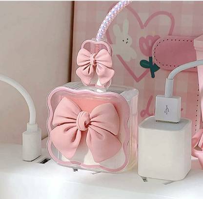 SSNE PINK BOW APPLE IPHONE 18W/20W USB-C CHARGER PROTECTIVE CASE Cable Protector
