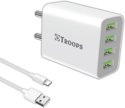 TP TROOPS 4 A Wall Charger for Mobile with Detachable Cable