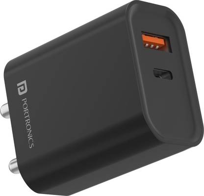 Portronics 20 W 3 A Wall Charger for Mobile
