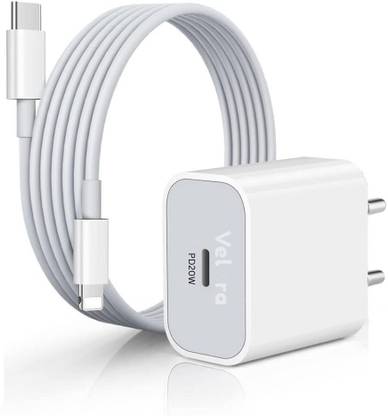 VELORA 20 W PD 3 A Wall Charger for Mobile with Detachable Cable