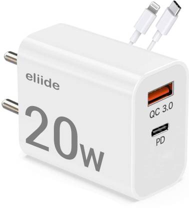 ELIIDE 20 W PD Wall Charger for Mobile with Detachable Cable